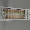 4 x Gloss Nail Strips|Uv Free|22 Pcs,Gel Nail Stickers|Long Lasting Two Weeks and Easy to Apply&Remove|Golden Spot