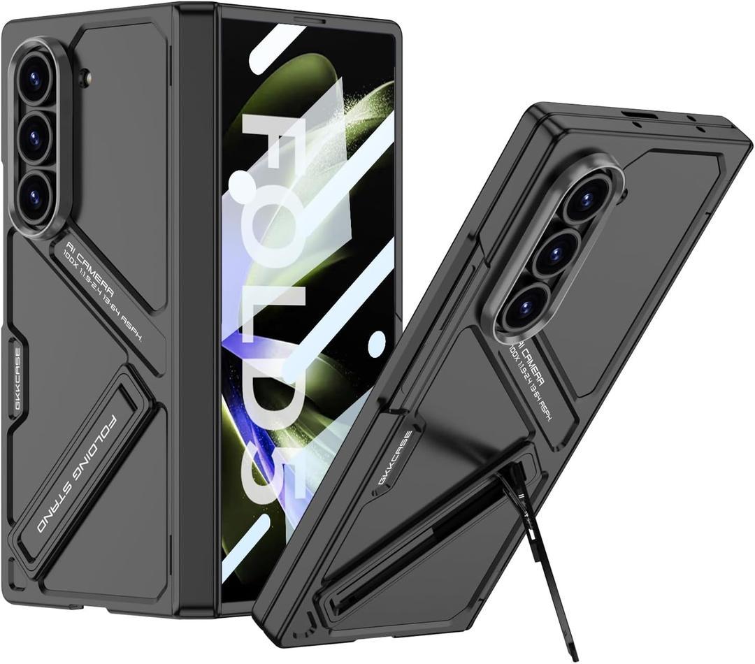 Lunivop Cases Compatible with Samsung Galaxy Z Fold 7 Case with Built-in Screen Protector Kickstand Cover Hinge Protection Full-Body Rugged Heavy Duty Phone Cover for Galaxy Z Fold 7 (Black)