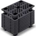 10 Pcs Plastic Pallets for Basement Storage Nestable Moisture Waterproof Lightweight Floor Pallets with Breathable Grid for Indoor Outdoor Supermarket Warehouse (23.6 x 15.8 x 3.9 Inch,Black)