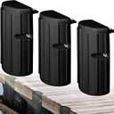 Dock Bumper Fender,Boat Dock Bumpers for Edge or Side,Marine Fender Guard,Vertical Protection,Durable Construction,Includes Mounting Hardware,3 Pack-Black