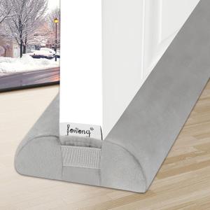fowong Door Draft Stopper for Bottom of Door 30" Adjustable Noise Blocker Reduce Cold Air, Soundproofing Sweep Seal Large Gap up to 1.7", Easy to Install, Grey (Gray)