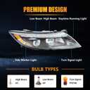 Upgraded Halogen Headlights Assembly for 2014 2015 Optima, [LED Daytime Running Light] Passenger & Driver Side Headlamp with Bulbs Clear Lens Black Housing Amber Reflector, 1 Pair