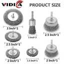 VIDICA Wire Brush for Drill Set 9Pcs,Abrasive Wire Wheel for 1/4 Inch Hex Shank, Wire Cup Brush for Drill, Coarse Crimped Carbon Steel Wire Brush Set for Removing Paint and Rust