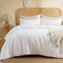 David's Home Waffle Weave Comforter Set 3PCS California King Size, Soft Breathable Lightweight Skin-Friendly Warm for All Season, Elegant Aesthetic Home Decor Bedding Set with Pillow Shams, White