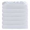 White Bulk Full Fitted Sheet Only Deep Pocket 6 Pack, Quick Sort Bottom Bed Sheets Color-Coded Label Threads, Soft Brushed Microfiber Hotel Motel Airb&bs Essentials for Hosts, 54"x75"