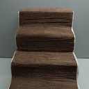 Dog Stairs for Small Dogs - Pet Stairs 2 in 1 with Zippers Suitable for Couch and Bed, 35D Foam Dog Steps with Non Slip Bottom Grey 4 Steps, Brown