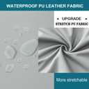 HFCNMY Seat Covers for Dining Chairs, Stretch Waterproof PU Dining Chair Seat Covers Set of 4, Washable Kitchen Chair Seat Covers Light Gray