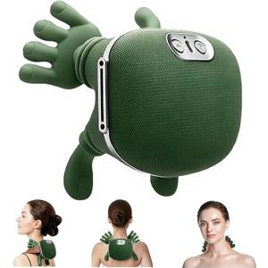 Cordless Shiatsu Neck and Shoulder Massager with Heat - 4D Deep Tissue Kneading Massager for Pain Relief, Rechargeable Electric Back Massager - Green