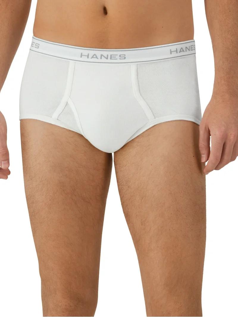 Hanes Men's Moisture Wicking Cotton Brief Underwear, White (12 Pack), Size: M