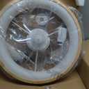 24'' Ceiling Fan with Light Fandelier Flush Mount Low Profile Wood Ceiling Fan with Dimmable LED Light 3 Color 6 Speeds