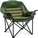 Oversized Camping Chair, Portable Folding Camping Chairs with Side Pocket, Cup Holder and Carry Bag, Heavy Duty Outdoor Camping Chairs for Adults, Fishing, Sports, Trip, up to 400lbs, Style 2 (Green)