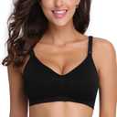 Womens Nursing Bra for Breastfeeding Seamless Clip Down Push Up Padded Maternity Bras 4-Pack (M)