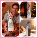 Faceless Couple Resin Statue - Romantic Valentines Day Gift, Wedding Cake Topper & Sentimental Home Accent (White/Gray/Red)
