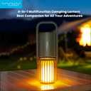 Multifunctional Camping Lantern 4-in-1 - LED Rechargeable Lantern, Outdoor Bluetooth Speaker, 8000mAh Power Bank, 3 Light Modes - Black - IPX5 Waterproof