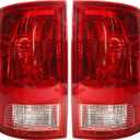 WFLNHB 1 Pair Tail Light Replacement for 2009-2018 Ram 1500 2500 3500 Taillamp Rear Break Light Lamp Assembly 55277415AF 55277414AF Passenger and Driver Side