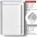 4-Pack Plastic 16" x 11" Large White Serving Trays Set - Reusable Serving Platters for Cookie, Appetizer, Charcuterie, Snack, Dessert, Party Food Display - Stackable Kitchen CounterTop Tray, BPA Free