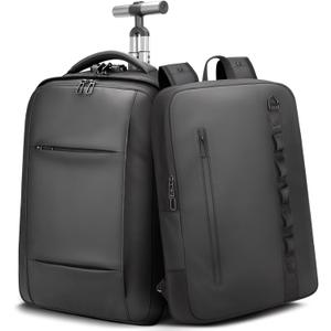 2-in-1 Detachable Carry On Rolling Backpack - Splits into Two Bags for Travel, 50L Wheeled Backpack with 17.3 Padded Laptop Sleeve, USB Charging Ports, TSA Lock, Waterproof Luggage Suitcase