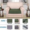 H.VERSAILTEX Super Stretch Individual Seat Cushion Covers Sofa Covers Couch Cushion Covers Slipcover Sets Thick Jacquard Textured Twill Fabric (1 Piece Chair Cushion Cover, Bronze Green)
