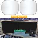 EcoNour 2-Piece Foldable RV Windshield Sun Shade, 240T Reflective Polyester, UV Protection & Heat Block for Truck, Motorhome & Bus Front Window, Keeps Interior Cool (50" L x 41.5" W)