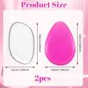2Pcs Silicone Makeup Sponge, Reusable Jelly Makeup Applicator Non-Absorbent Silicone Powder Puff Washable Cosmetic Applicator for Foundation, Concealer, Cream, Blush, Highlighter (Pink Clear)