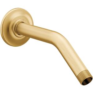 Moen Brushed Gold Standard Shower Arm with Matching Flange Included, 8-Inch, S122BG