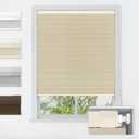LazBlinds No Tools No Drill Cordless Cellular Shades, Blackout Light Blocking Honeycomb Shades for Home, Thermal Insulation Blinds for Windows, 29" W x 64" H, Beige