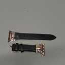 Wearlizer Leather Band Compatible with Apple Watch Bands Women 41mm 40mm 38mm 49mm 46mm 45mm 44mm 42mm, Fancy Dressy Strap for iWatch Series 11 10 9 8 7 6 5 4 3 SE/Ultra 3 2 1,Black/Rose Pink