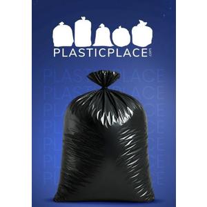 Plasticplace 95-96 Gallon Heavy Duty Black Trash Bags - Contractor Grade, Extra Large Garbage Bags for Construction & Outdoor Trash Cans, 1.2 Mil Thick, 61” x 68” (3 Count )