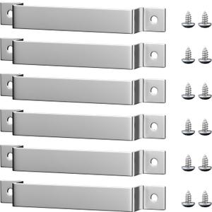 Tape Measure Clip Tape Measure Holder Bench Belt Universal Tool with Screws Stainless Steel Tool Hanger Storage Dock for Mount Drill Power Tape Measures and Belt Clips (6 Pcs, Silver)