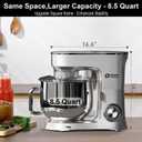 Kitchen in the box Stand Mixer 8.5 QT, 900 Watt Heavy Dough Mixer Silver