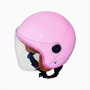 Youth & Kids Gift Retro Electric Motorcycle 3/4 Half Helmet,Toddler Cute 3/4 Open Face Motorcycle Half Helmet,DOT Approved,Boys Girls Go-Kart Dirt-Bike Street Scooter Vespa ATV Helmet (One size(48-58 cm), Pink)