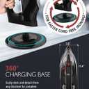OMAIGA Cordless Iron for Clothes, 1500W Steam Iron Rapid Heating, Ceramic Soleplate, Auto Shut Off, Self-Clean, Anti-Calc, 3 Temperature Settings, 11.84oz Water Tank Ironing Clothes for Home, Black