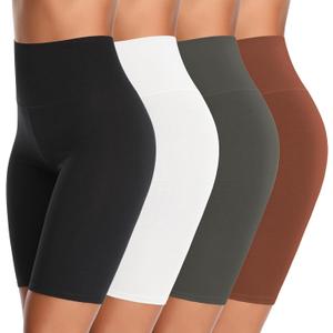 K-CHEONY Cotton Spandex Stretch Anti Chafing Boy Shorts Safety Panty Bike Shorts,Slip Shorts for Under Dresses (Multicoloured, 4 Pack, XX-Large)
