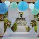 Blue Paper Lanterns 12 Pcs Assorted size of 6" 8" 10" 12" Chinese Round Paper Hanging Decorations Lanterns Lamps for Home Decorations, Parties, and Weddings