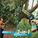 SEESII 2-in-1 Electric Pole Saws: Electric Mini Chainsaw 6 Inch Cordless, 2 x 4000mAh Batteries Tree Pruner, Brushless Chain Saw with Extension Pole for Limb Branch Cutter,16Ft Reach