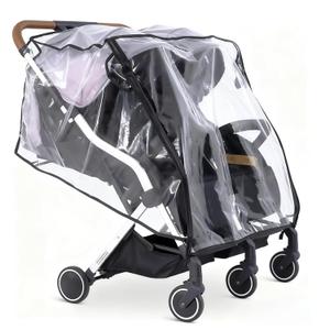 Double Stroller Rain Cover,Side by Side Baby Wagon Canopy,Buggy Covers for Babies,Breathable Weather Shield,Waterproof Strollers Canopies,for Outdoor All-Weather Protection from Water/Snow/Dust/Wind