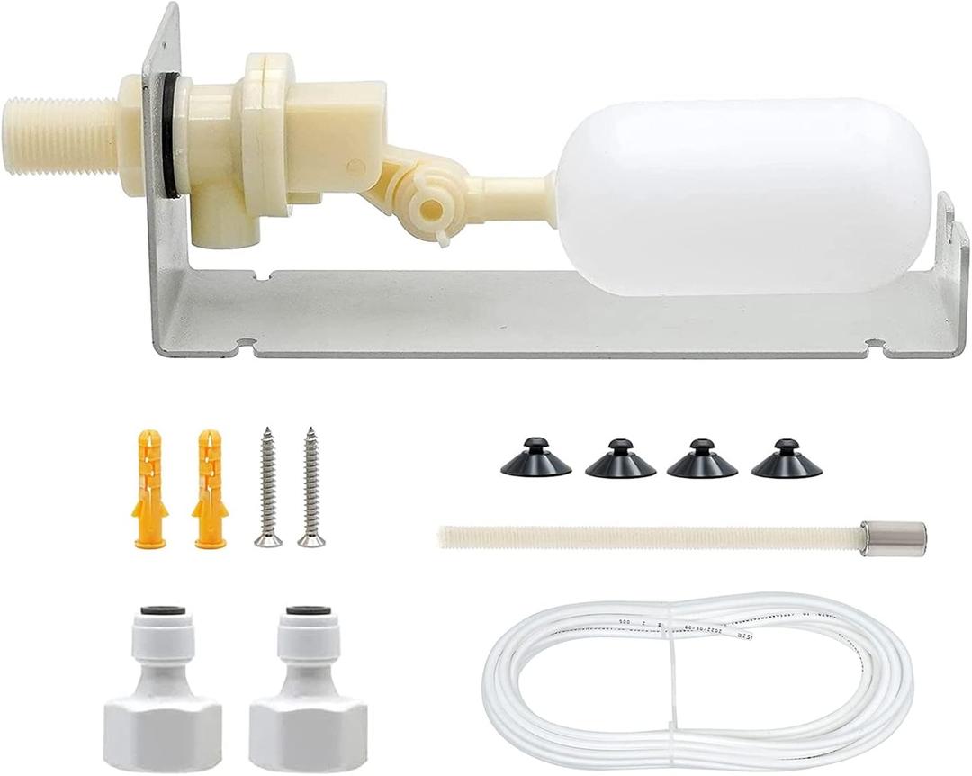 Water Fountain Auto Fill System AutoFill Water Level Kit, 1/4 Inch Tube with Adjustable Arm for Outdoor Fountain Pond Aquariums Aquaculture