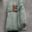 LINSY Futon Sofa Bed: Corduroy Futon Couch with Adjustable Backrest, Comfy Loveseat Convertible Folding Sleeper Sofa Couches for Small Spaces Living Rooms Apartment Office, Green