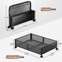 PHINOX Under Bed Storage Containers with Wheels, Under Bed Shoe Storage Organizer Drawer, Tool-free Assembly Metal Storage Containers for Bedroom Clothes Shoes Blankets -2PCK