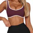 LASLULU Sexy Sports Bras for Women V Neck Sleeveless Padded Bra Workout Yoga Crop Top (XL)
