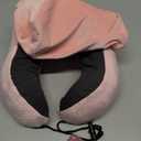Travel Pillow with Extra Large Hood for Airplane Long Flights Privacy and Comfort Memory Foam with Velvet Cover for Road Trip Head&Neck Support for Plane Office Cars Sleeping & Rest (Pink)