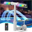 Pool Fountain with 8-Color 4-Mode LED Lights, Above/Inground Pool Fountain Lights with Remote, 360Adjustable Pool Sprinkler for Relaxation & Cooling 10-20F