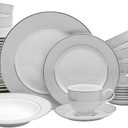 Mikasa Parchment 40-Piece Dinnerware Set, Service for 8, Durable Porcelain Plates, Bowls, and Mugs with Contemporary Design, Dishwasher Safe