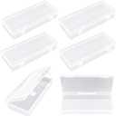 6 Pack Rectangular Clear Plastic Storage Containers Box with Hinged Lid for Beads and Other Small Craft Items
9"x 6" 1/4,