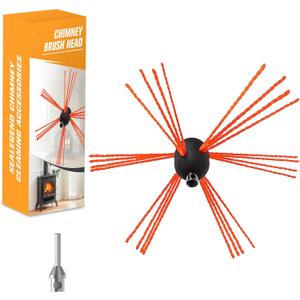 Sealegend 1 Piece Chimney Sweep Brush Replacement, Chimney Cleaning Kit Accessories with Adapter for Electric Drill, Durable Nylon Brush for Fireplace Flue