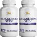 Pack Of 2 Magnesium 400mg [High Potency] Supplement – Magnesium Oxide for Immune Support, Muscle Recovery, Leg Cramps and Relaxation 120 Tablets-USA Made  