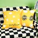 ONWAY Summer Pillow Covers 18x18 Farmhouse Lemon Hello Sunshine Outdoor Throw Pillows Yellow Summer Patio Decorations Cushion Case for Sofa Couch Set of 2