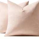 MIULEE Pack of 2 Pillow Covers Velvet Throw Pillow Covers 18x18 Inch Soft Solid Decorative Square Set Cushion Cases for Spring Couch Sofa Bedroom, Pink