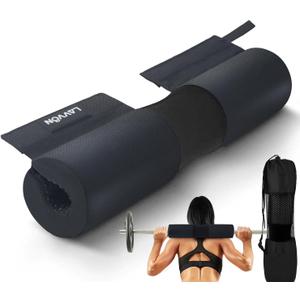 Barbell Squat Pad Nylon Padding AntiSlip- Thick Foam Barbell Pad for Squats Cushion, Lunges&Bar Padding for Hip Thrusts - Standard Weight Bar Pad - Provides Cushion to Neck Shoulders Training (Black)