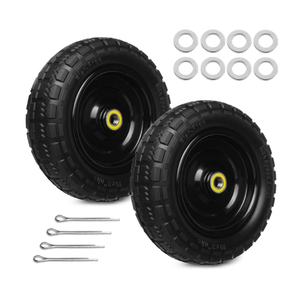 13 Inch Solid Rubber Tires, 4.006 Tire Flat Free with 5/8" Bearings, 2.17" Offset Hub for for GOR Garden Carts, Garden Wagon Carts, Trolleys, Hand Trucks and Utility Cart(2 Pack)